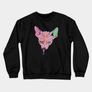 Dope chihuahua with awesome face tattoos illustration Crewneck Sweatshirt